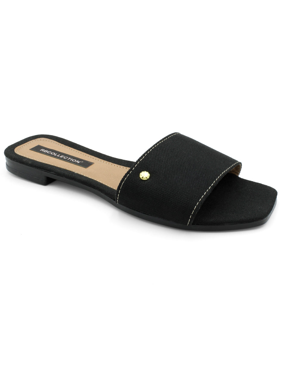 Sandalias de piso Exterior Textil Color Negro Para Mujer De RBCOLLECTION