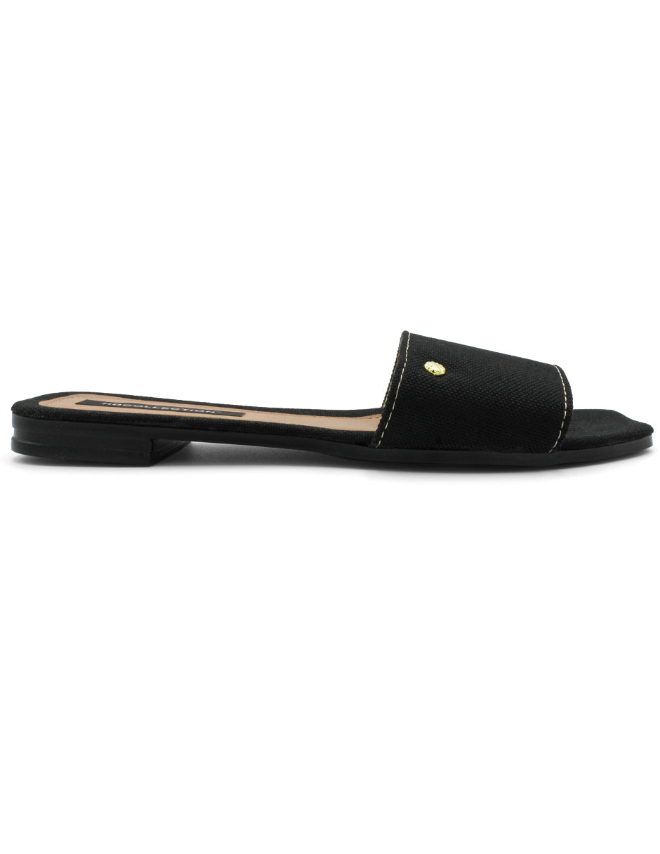 Sandalias de piso Exterior Textil Color Negro Para Mujer De RBCOLLECTION