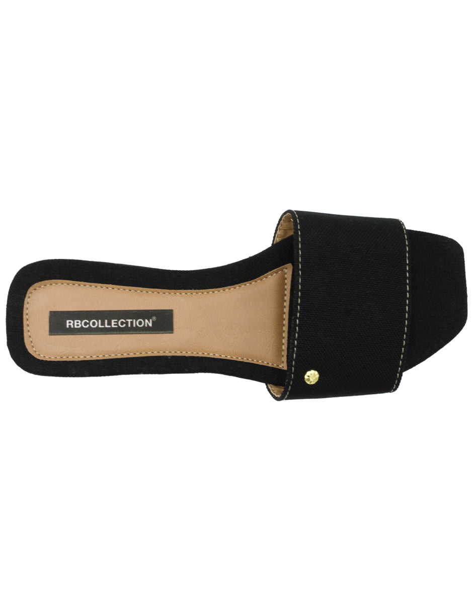 Sandalias de piso Exterior Textil Color Negro Para Mujer De RBCOLLECTION