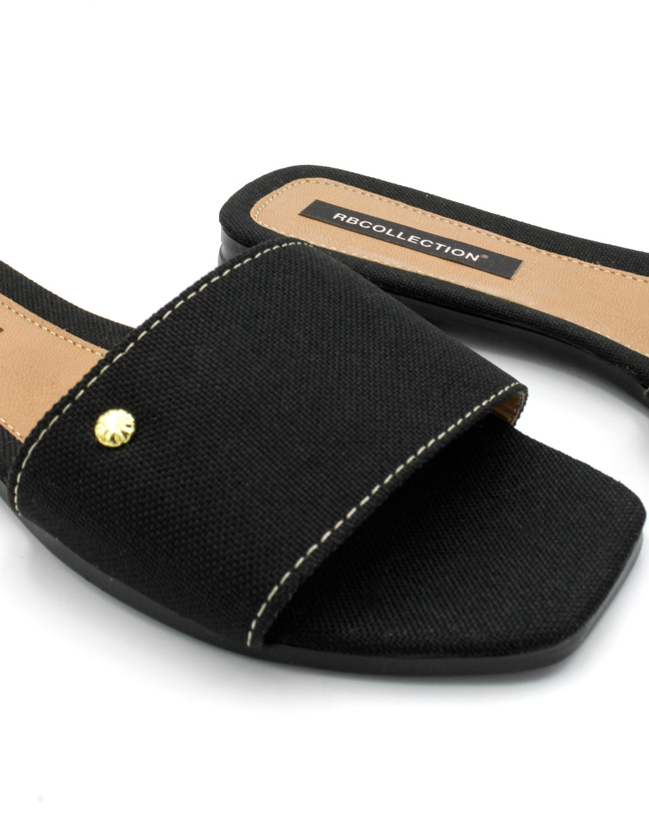 Sandalias de piso Exterior Textil Color Negro Para Mujer De RBCOLLECTION