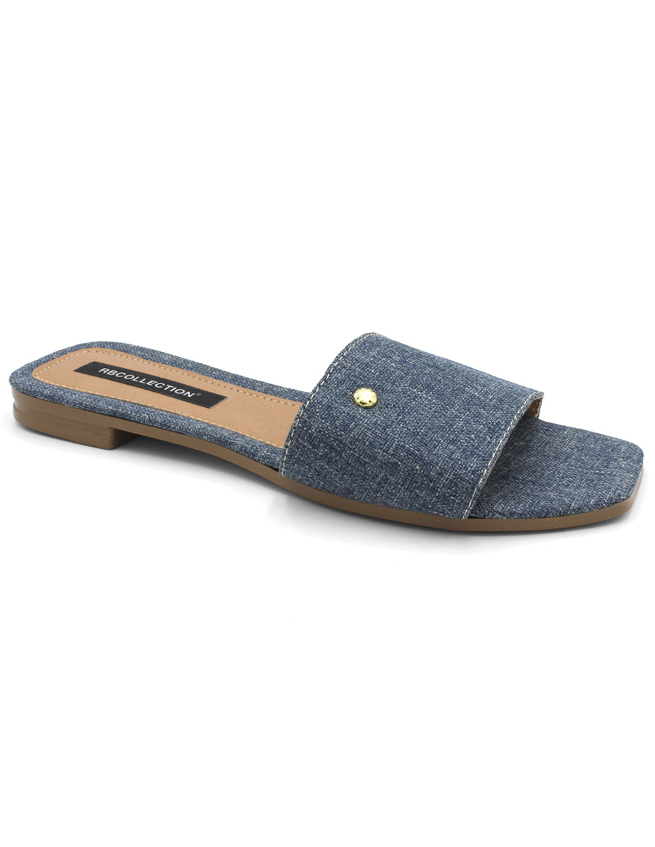 Sandalias de piso Exterior Textil Color Azul Para Mujer De RBCOLLECTION