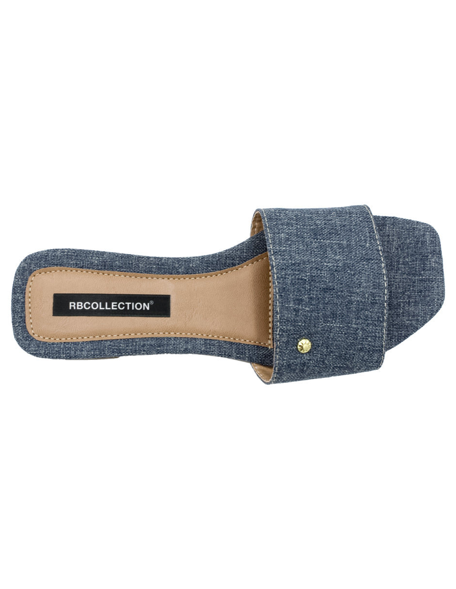 Sandalias de piso Exterior Textil Color Azul Para Mujer De RBCOLLECTION