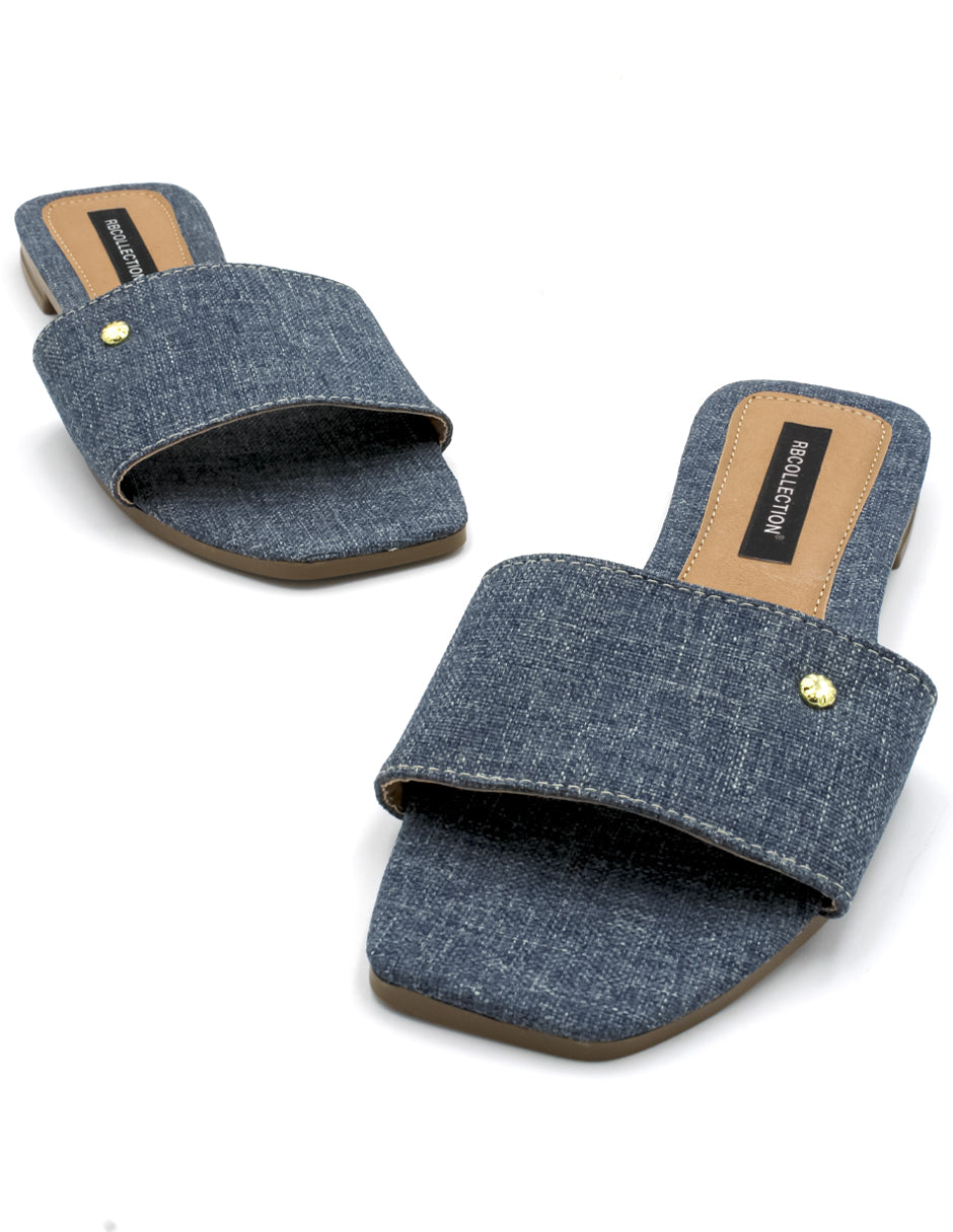 Sandalias de piso Exterior Textil Color Azul Para Mujer De RBCOLLECTION