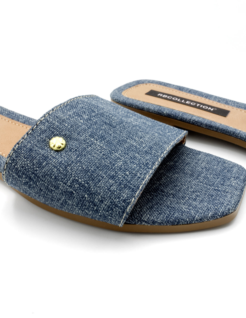 Sandalias de piso Exterior Textil Color Azul Para Mujer De RBCOLLECTION