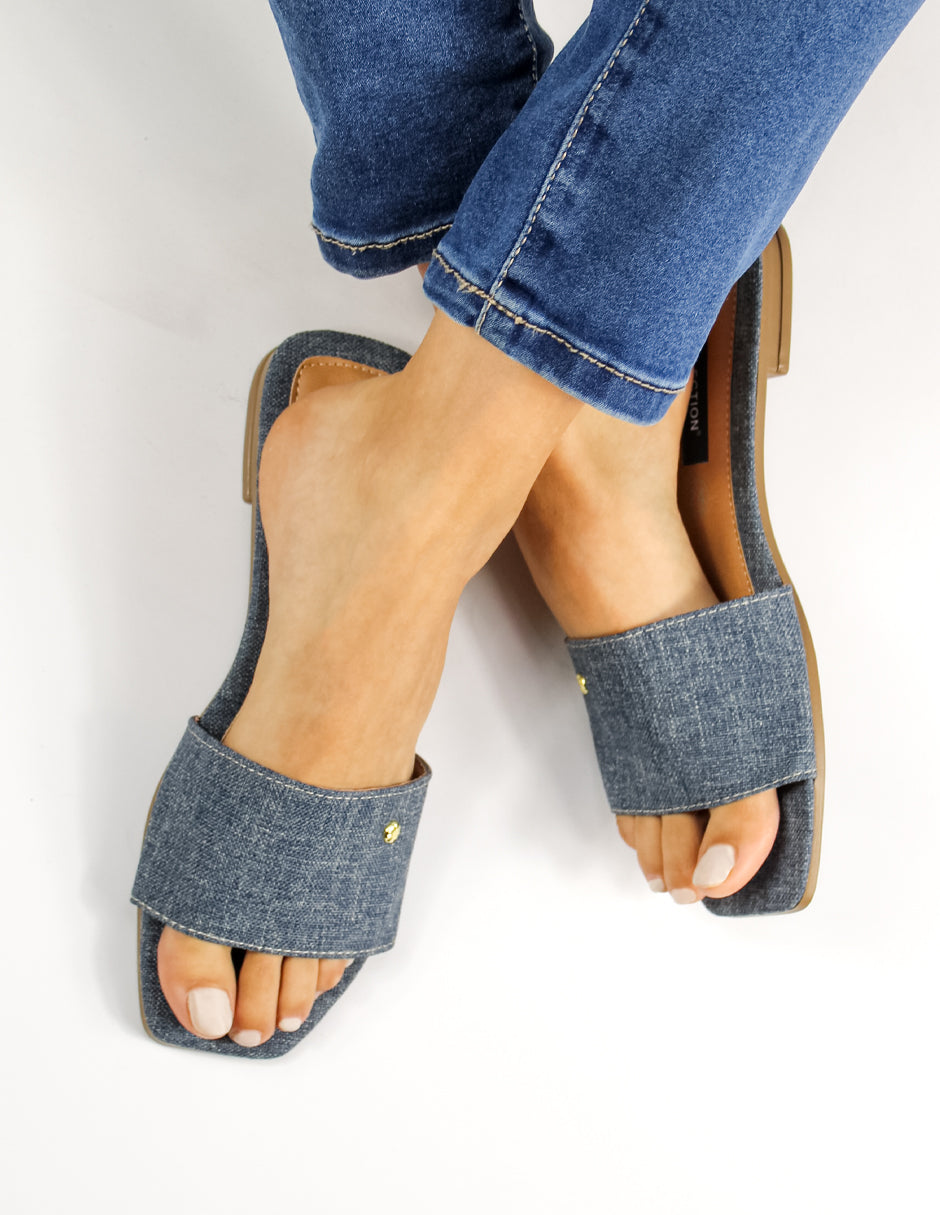 Sandalias de piso Exterior Textil Color Azul Para Mujer De RBCOLLECTION