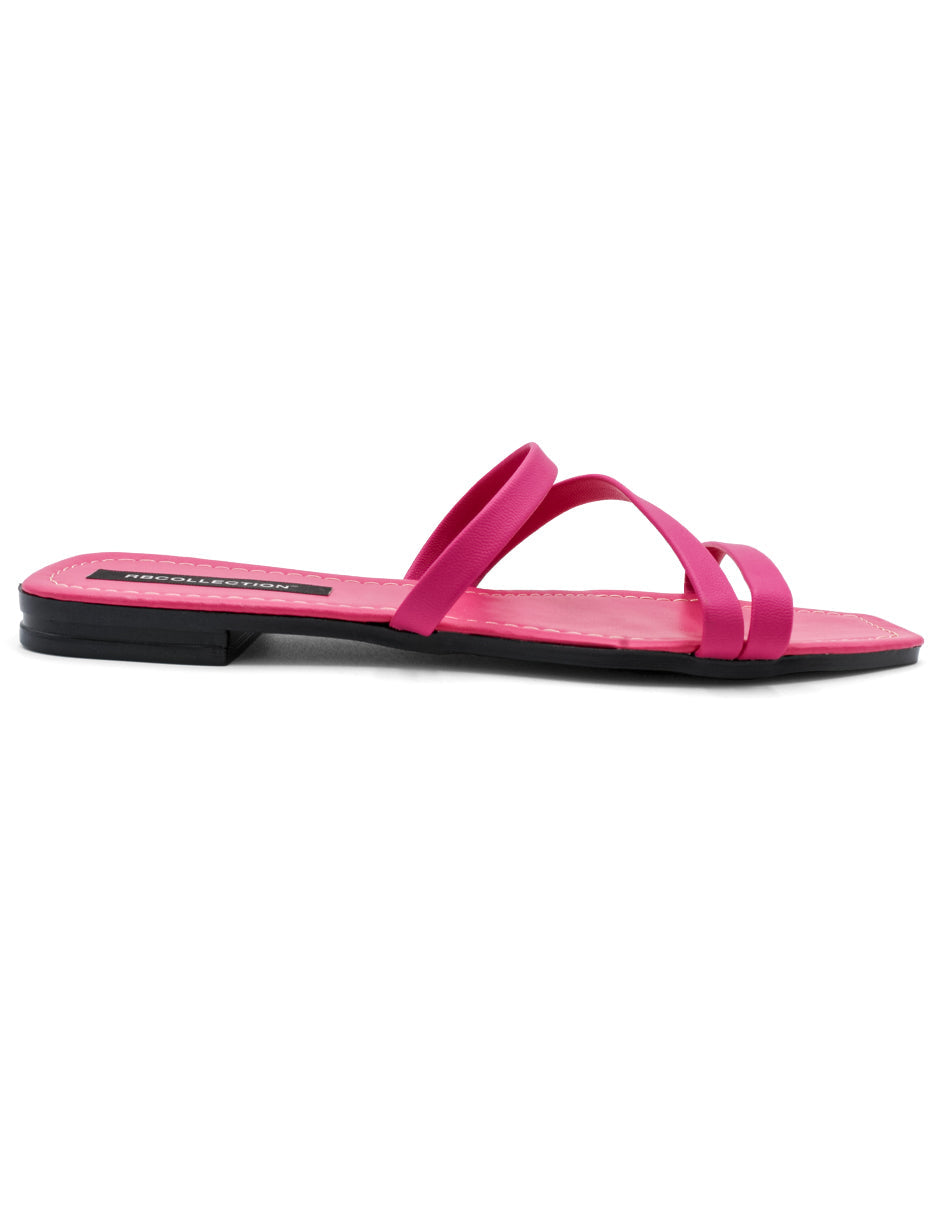 Sandalias de piso Exterior Piel sintética Color Rosa Para Mujer De RBBASICS