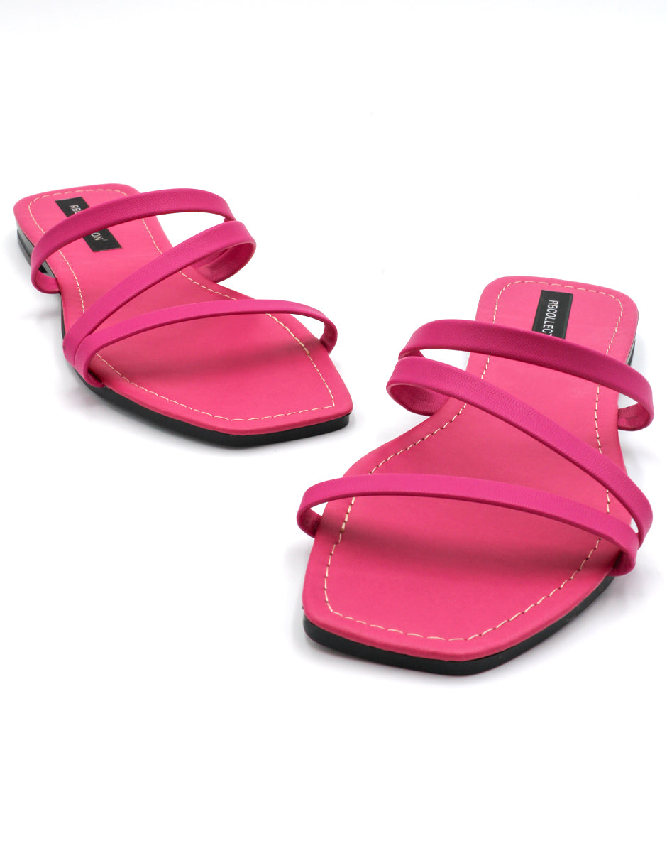 Sandalias de piso Exterior Piel sintética Color Rosa Para Mujer De RBBASICS