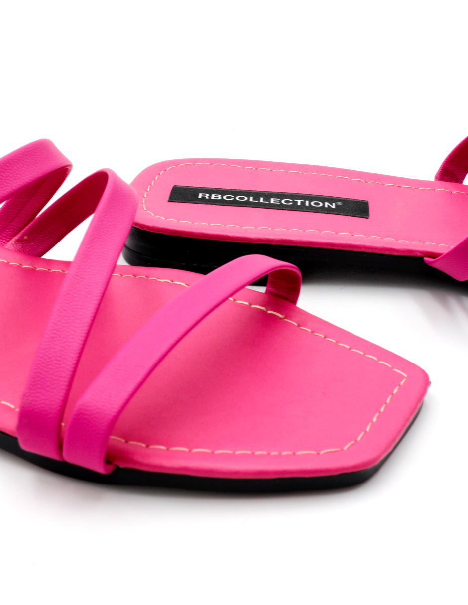 Sandalias de piso Exterior Piel sintética Color Rosa Para Mujer De RBBASICS