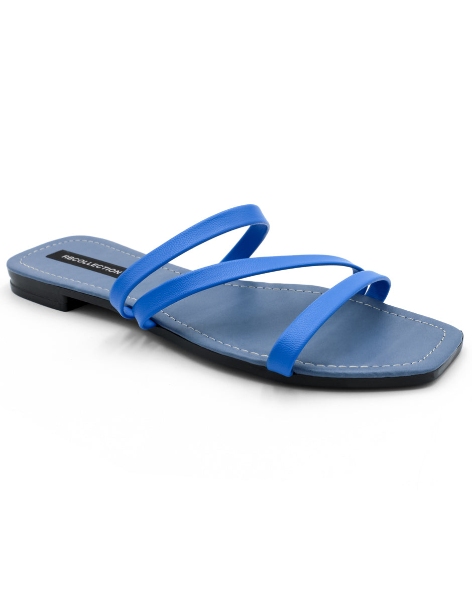 Sandalias de piso Exterior Piel sintética Color Azul Para Mujer De RBBASICS