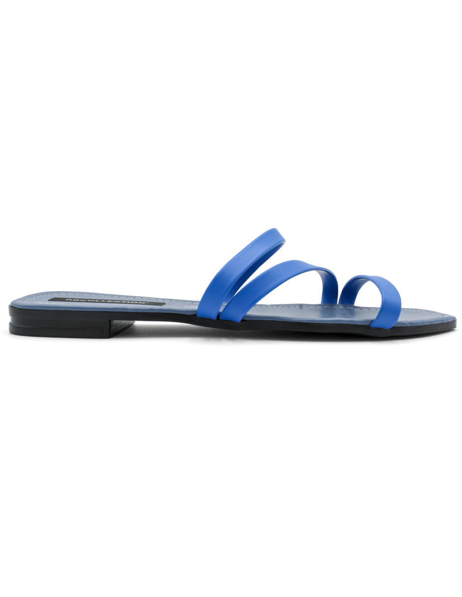 Sandalias de piso Exterior Piel sintética Color Azul Para Mujer De RBBASICS