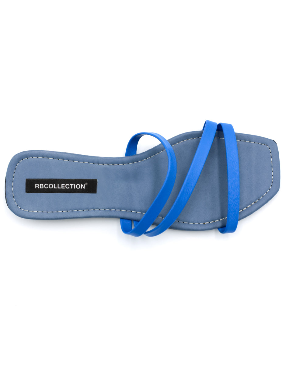 Sandalias de piso Exterior Piel sintética Color Azul Para Mujer De RBBASICS