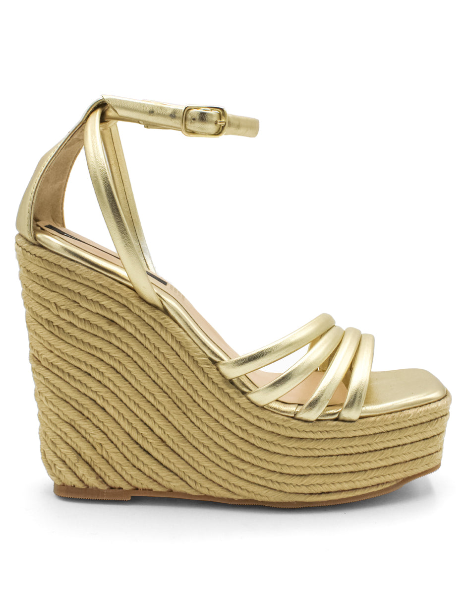 Sandalias con plataforma Exterior Piel sintética Color Dorado Para Mujer De RBCOLLECTION