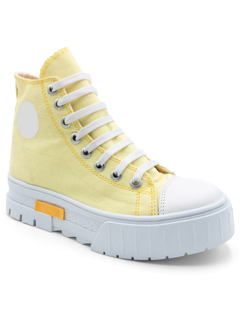 Tenis botín Exterior Textil Color Amarillo Para Mujer De RBCOLLECTION