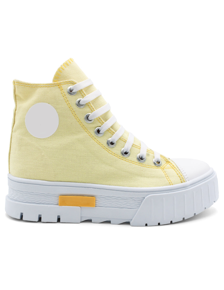 Tenis botín Exterior Textil Color Amarillo Para Mujer De RBCOLLECTION