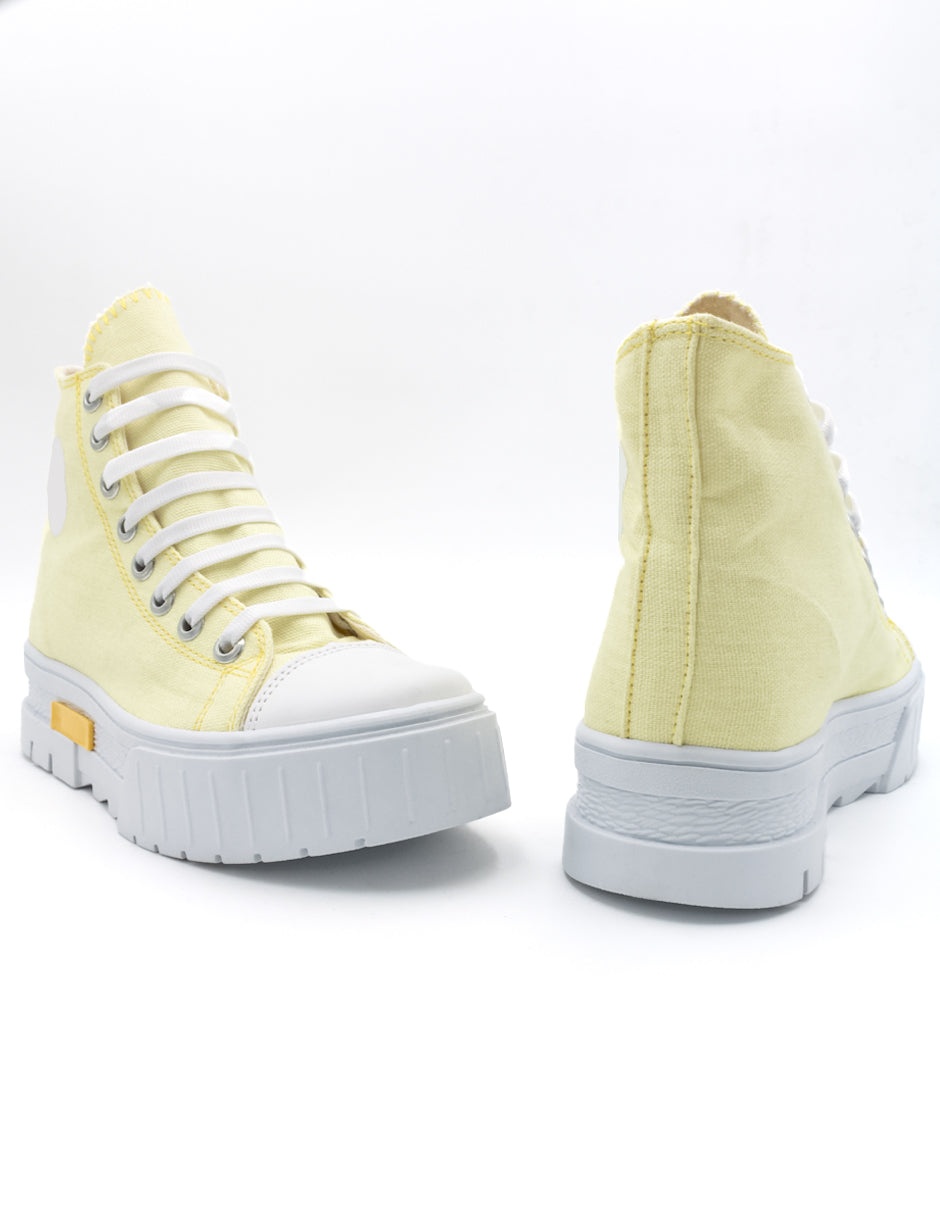 Tenis botín Exterior Textil Color Amarillo Para Mujer De RBCOLLECTION