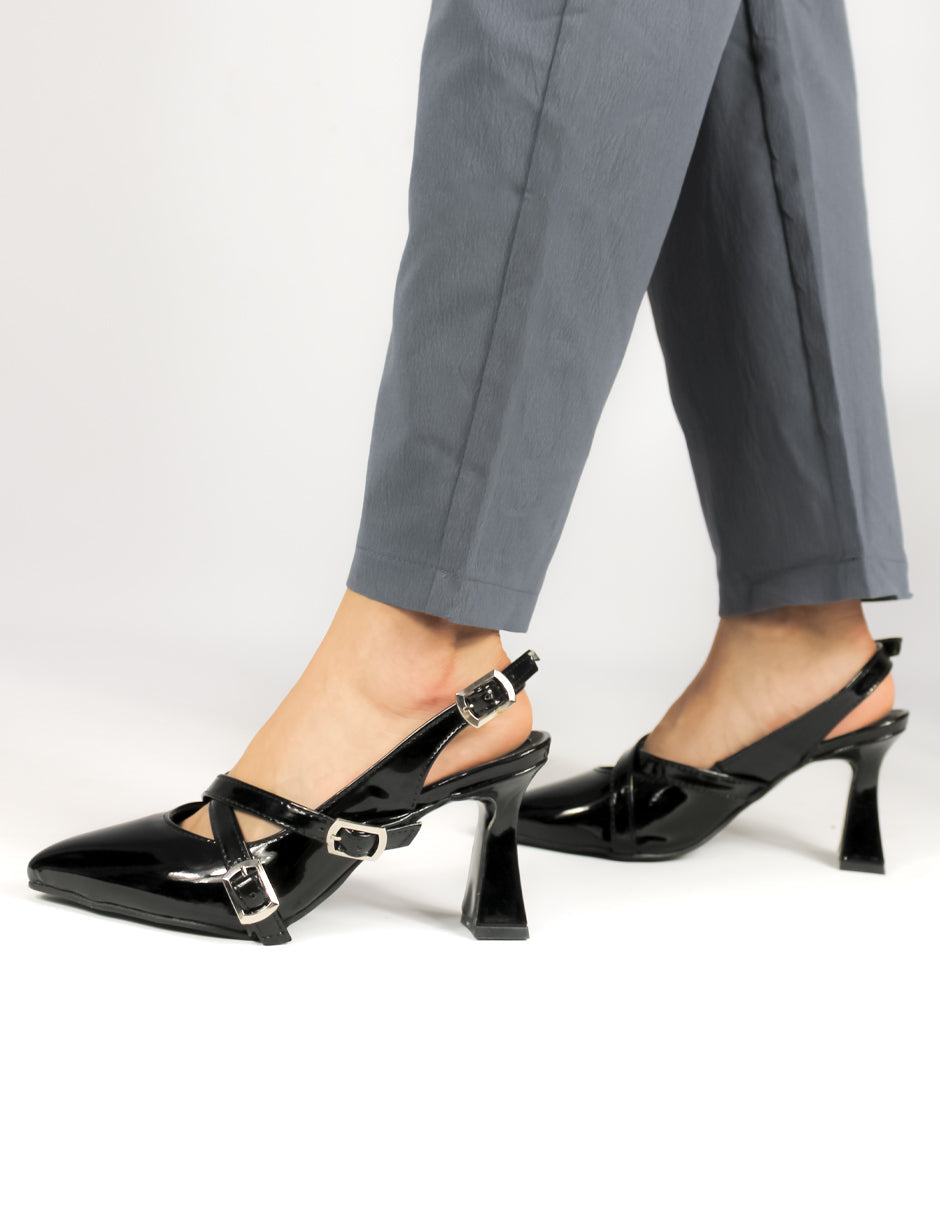 Zapatillas Exterior Charol Color Negro Para Mujer De RBCOLLECTION