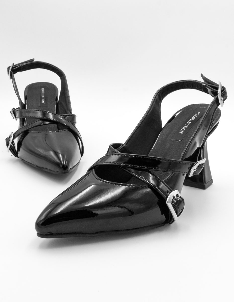 Zapatillas Exterior Charol Color Negro Para Mujer De RBCOLLECTION