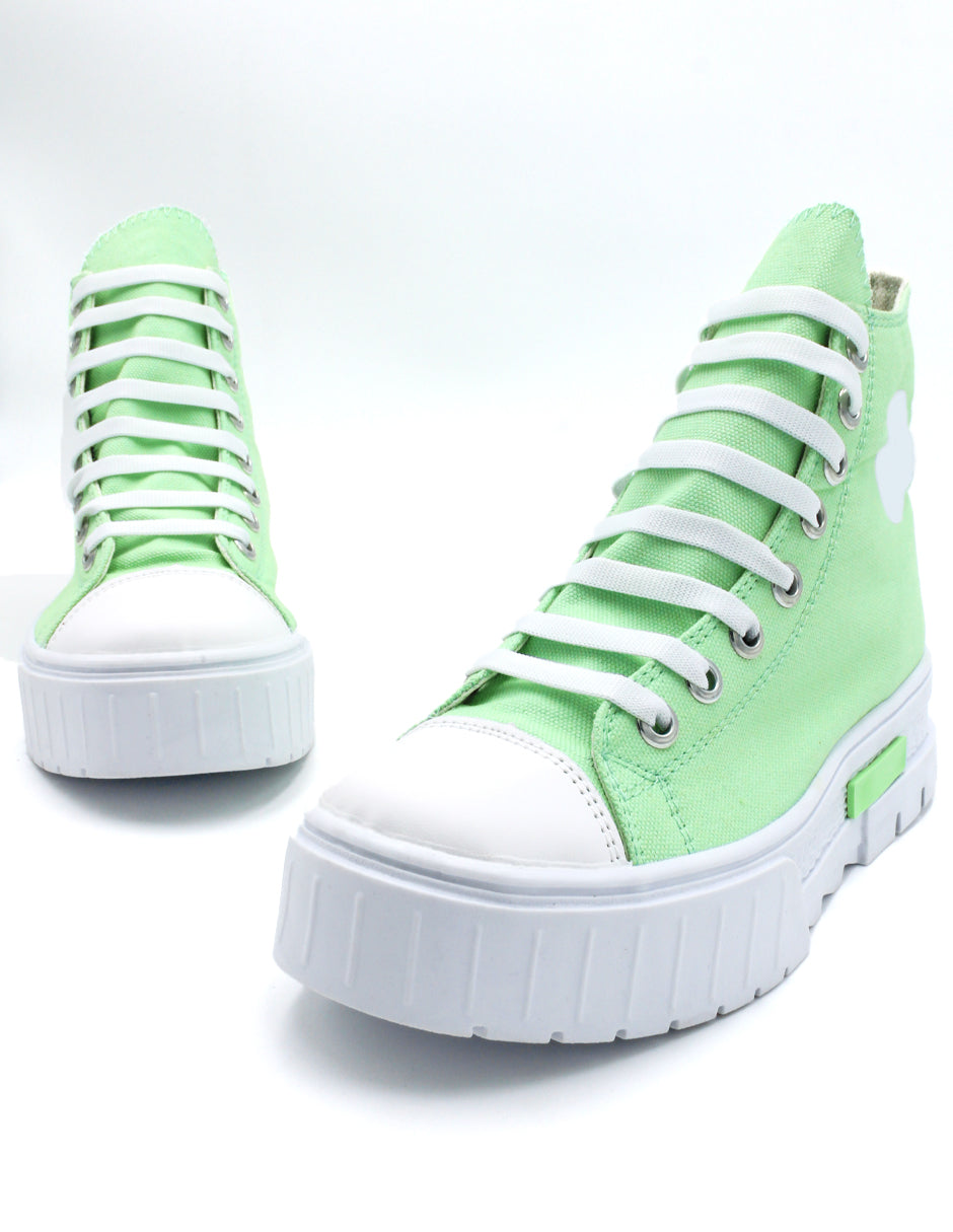 Tenis botín Exterior Textil Color Verde Para Mujer De RBCOLLECTION