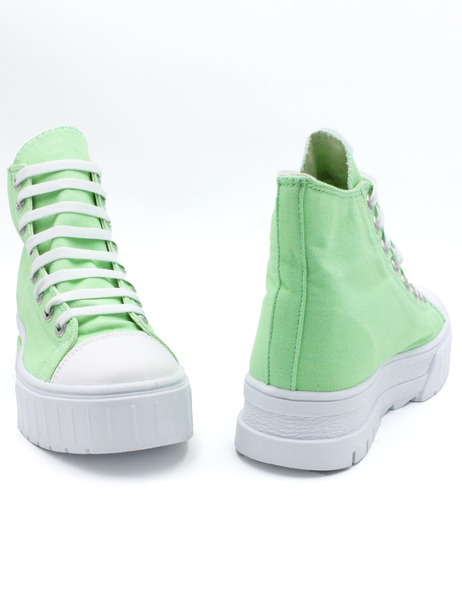 Tenis botín Exterior Textil Color Verde Para Mujer De RBCOLLECTION