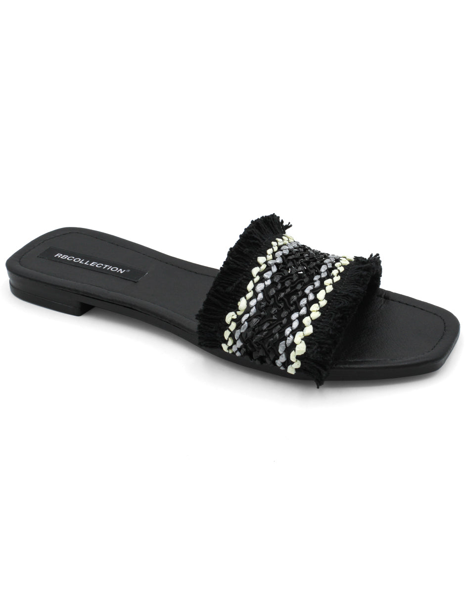 Sandalias de piso Exterior Textil Color Negro Para Mujer De RBCOLLECTION