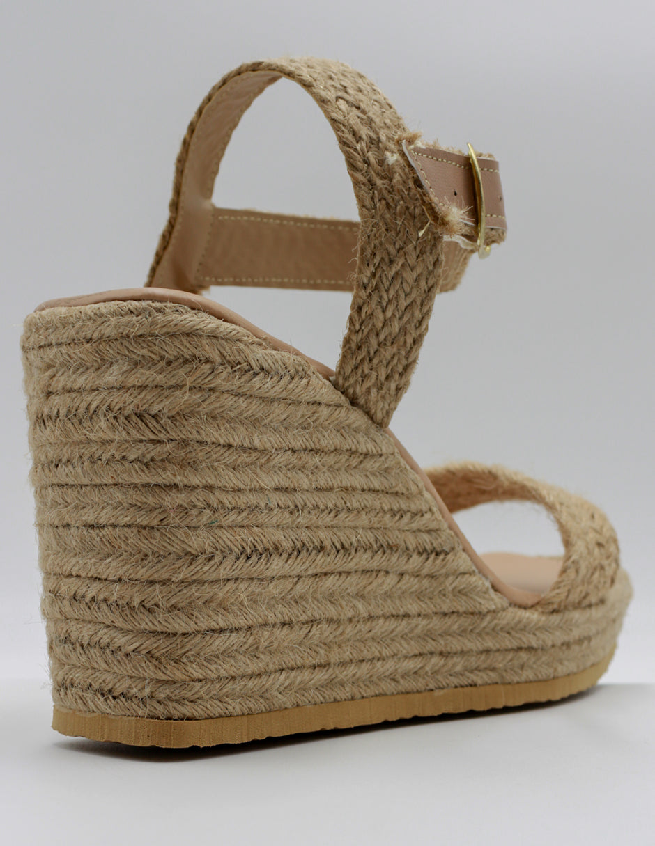 Sandalias con plataforma RICE en Textil – Beige