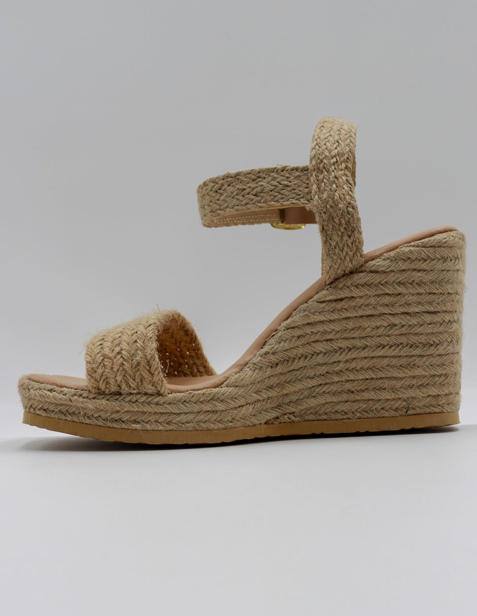 Sandalias con plataforma RICE en Textil – Beige