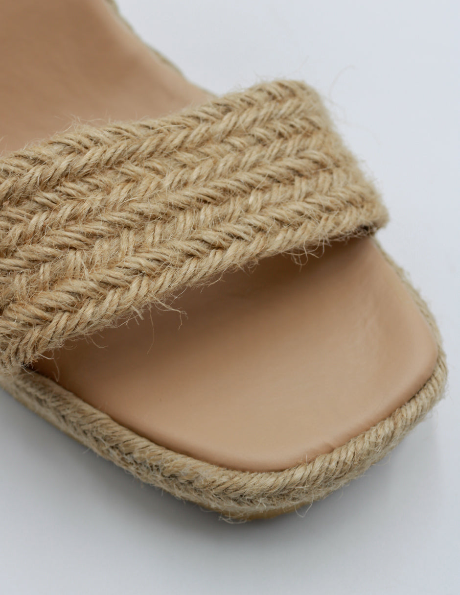 Sandalias con plataforma RICE en Textil – Beige