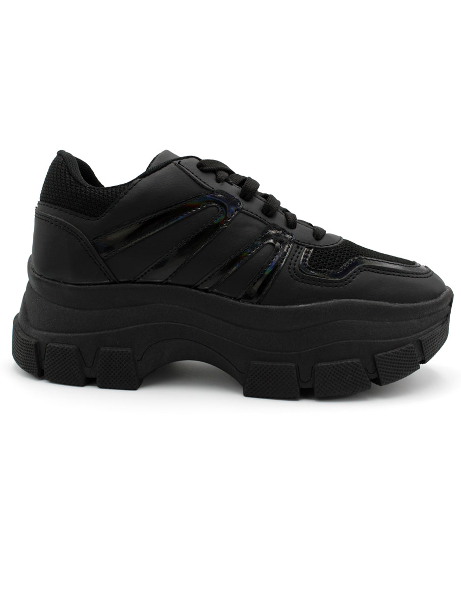 Tenis tipo deportivo Exterior Piel vegana Color Negro Para Mujer De RBCOLLECTION