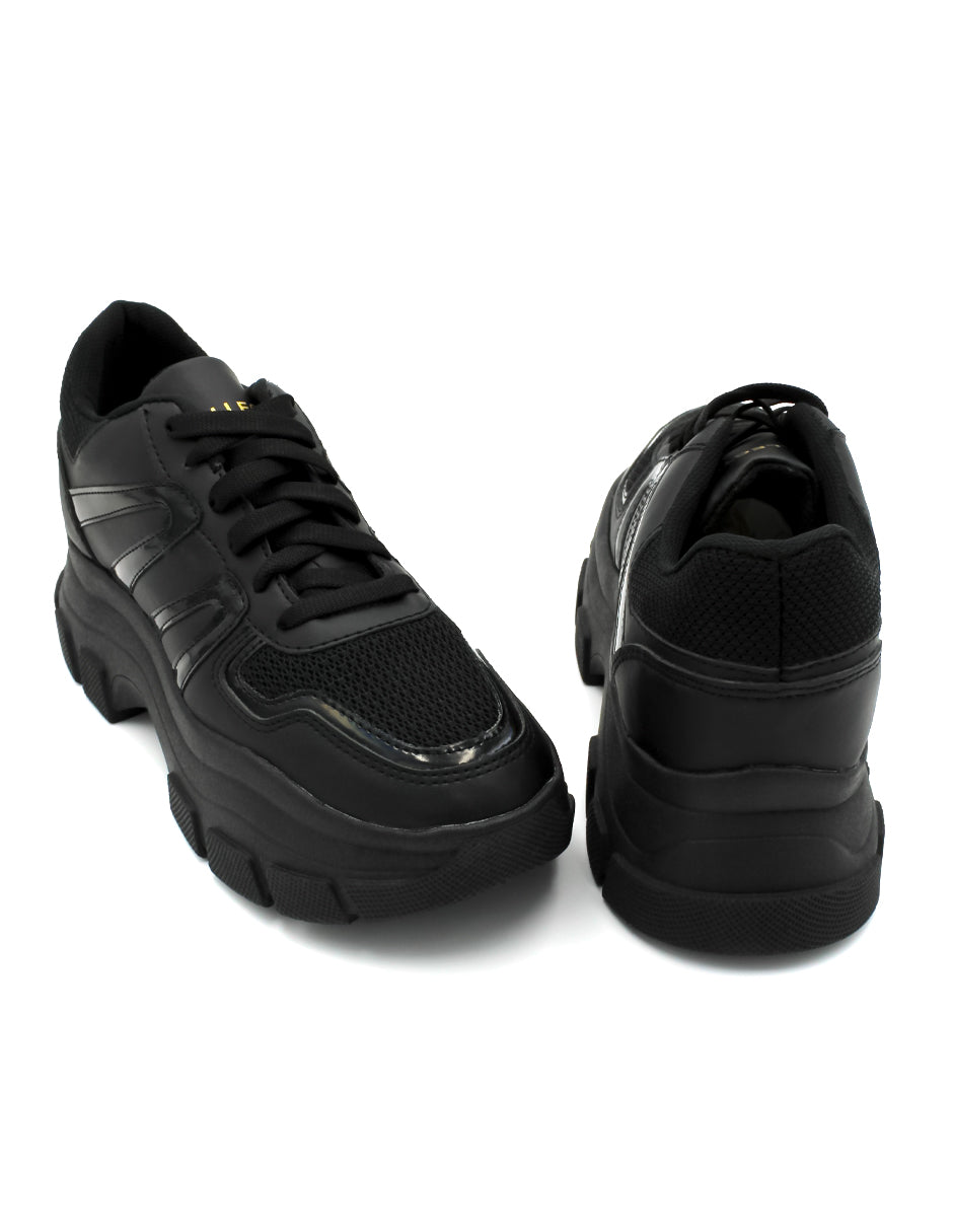 Tenis tipo deportivo Exterior Piel vegana Color Negro Para Mujer De RBCOLLECTION