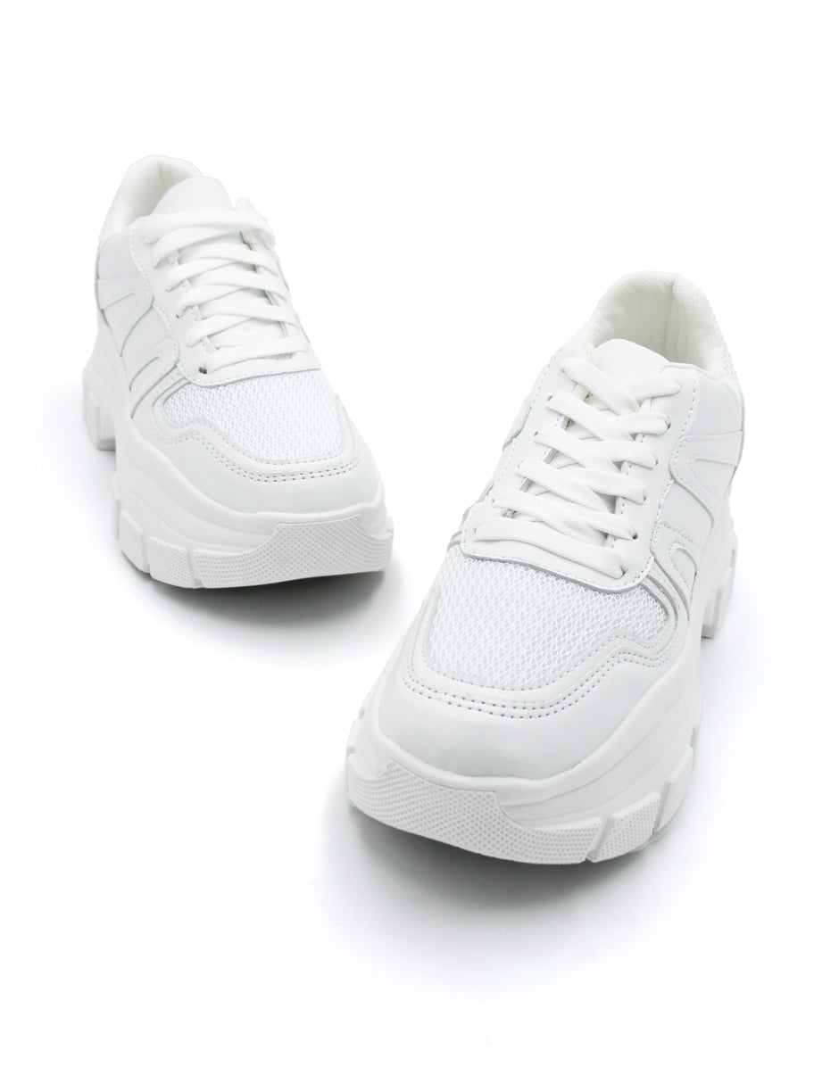 Tenis tipo deportivo Exterior Piel vegana Color Blanco Para Mujer De RBCOLLECTION