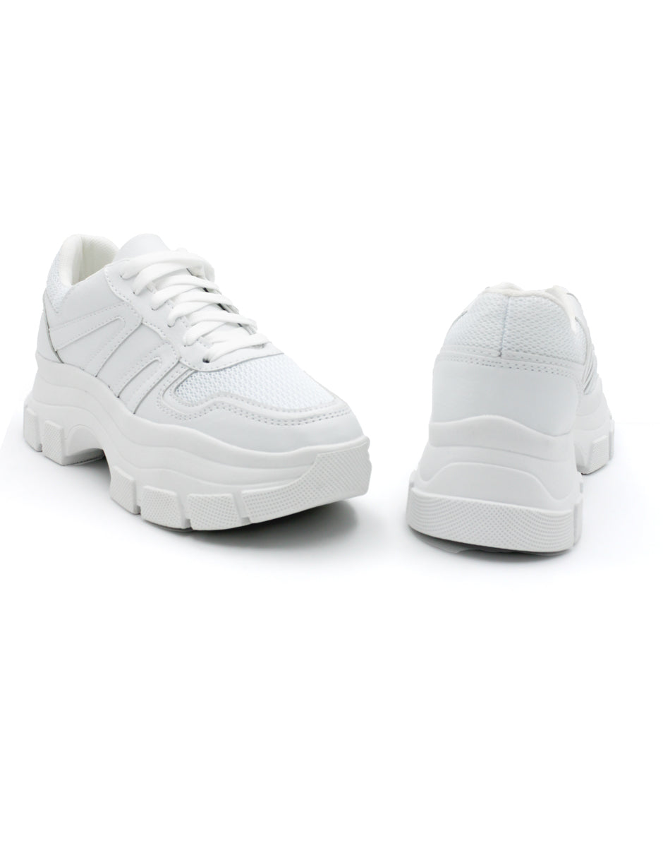 Tenis tipo deportivo Exterior Piel vegana Color Blanco Para Mujer De RBCOLLECTION