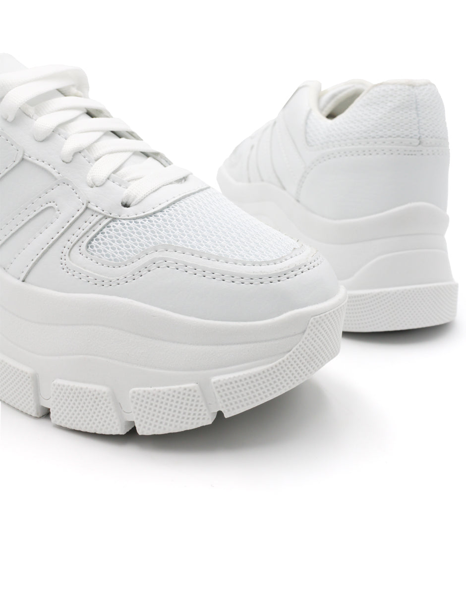 Tenis tipo deportivo Exterior Piel vegana Color Blanco Para Mujer De RBCOLLECTION