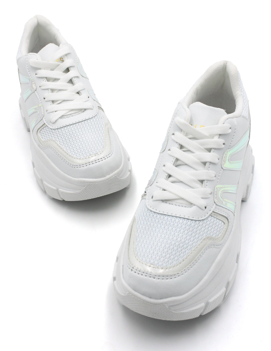 Tenis tipo deportivo Exterior Piel vegana Color Blanco Para Mujer De RBCOLLECTION