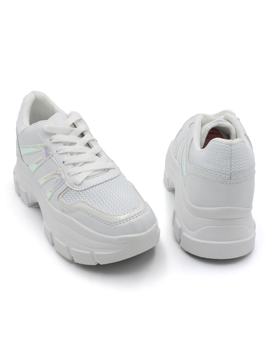 Tenis tipo deportivo Exterior Piel vegana Color Blanco Para Mujer De RBCOLLECTION