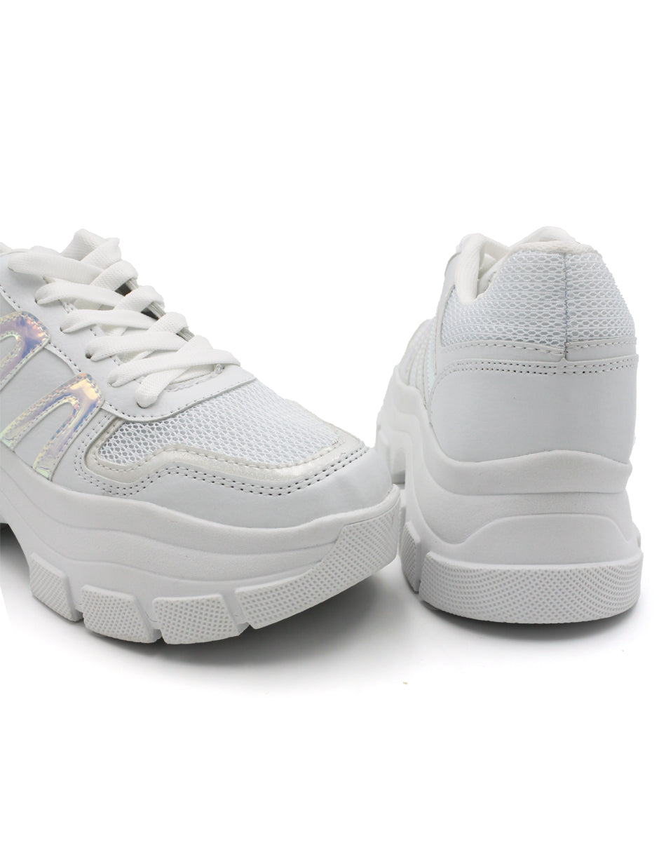 Tenis tipo deportivo Exterior Piel vegana Color Blanco Para Mujer De RBCOLLECTION