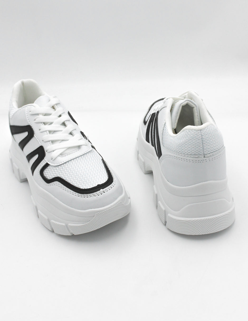 Tenis tipo deportivo Exterior Piel vegana Color Blanco Para Mujer De RBCOLLECTION