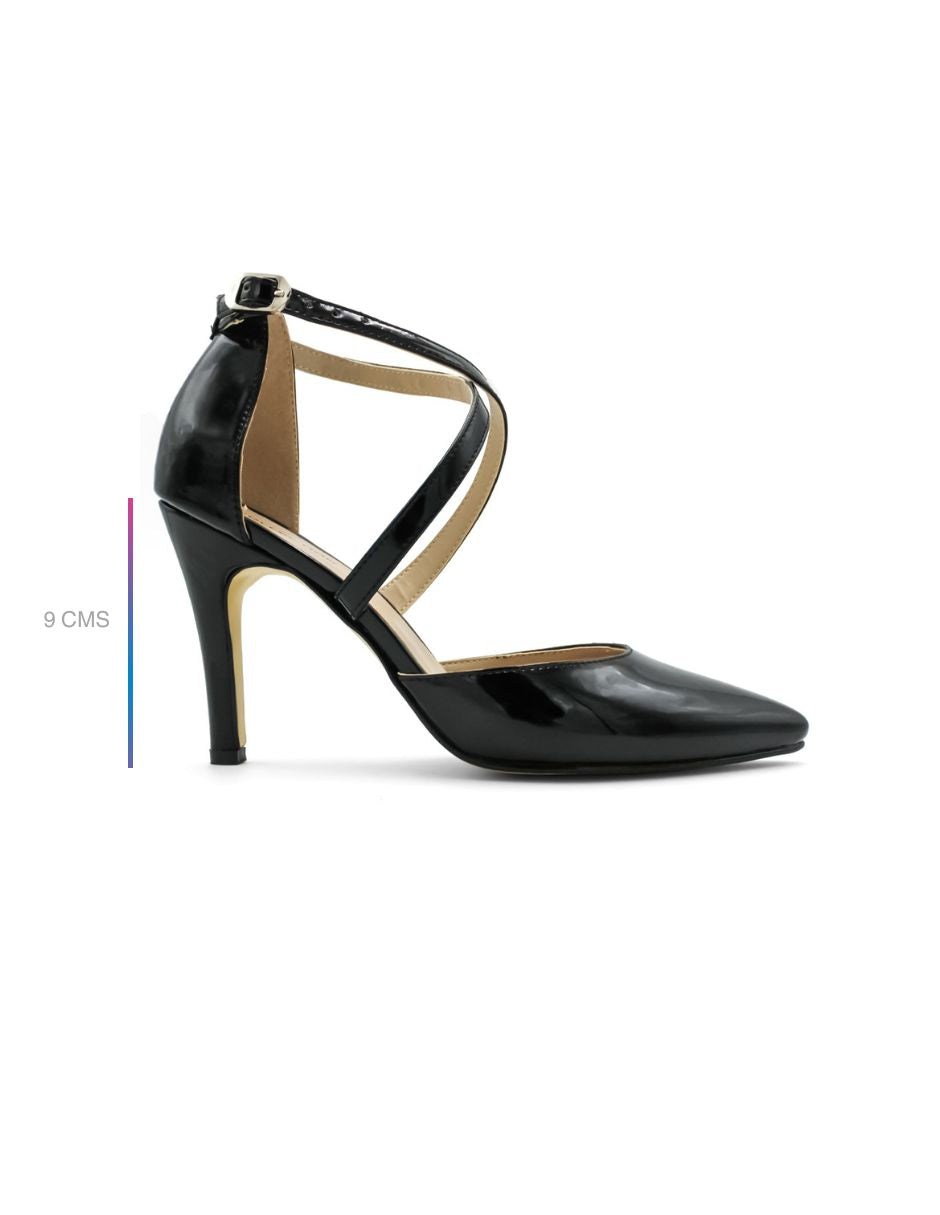 Zapatillas Aura en Charol Color Negro