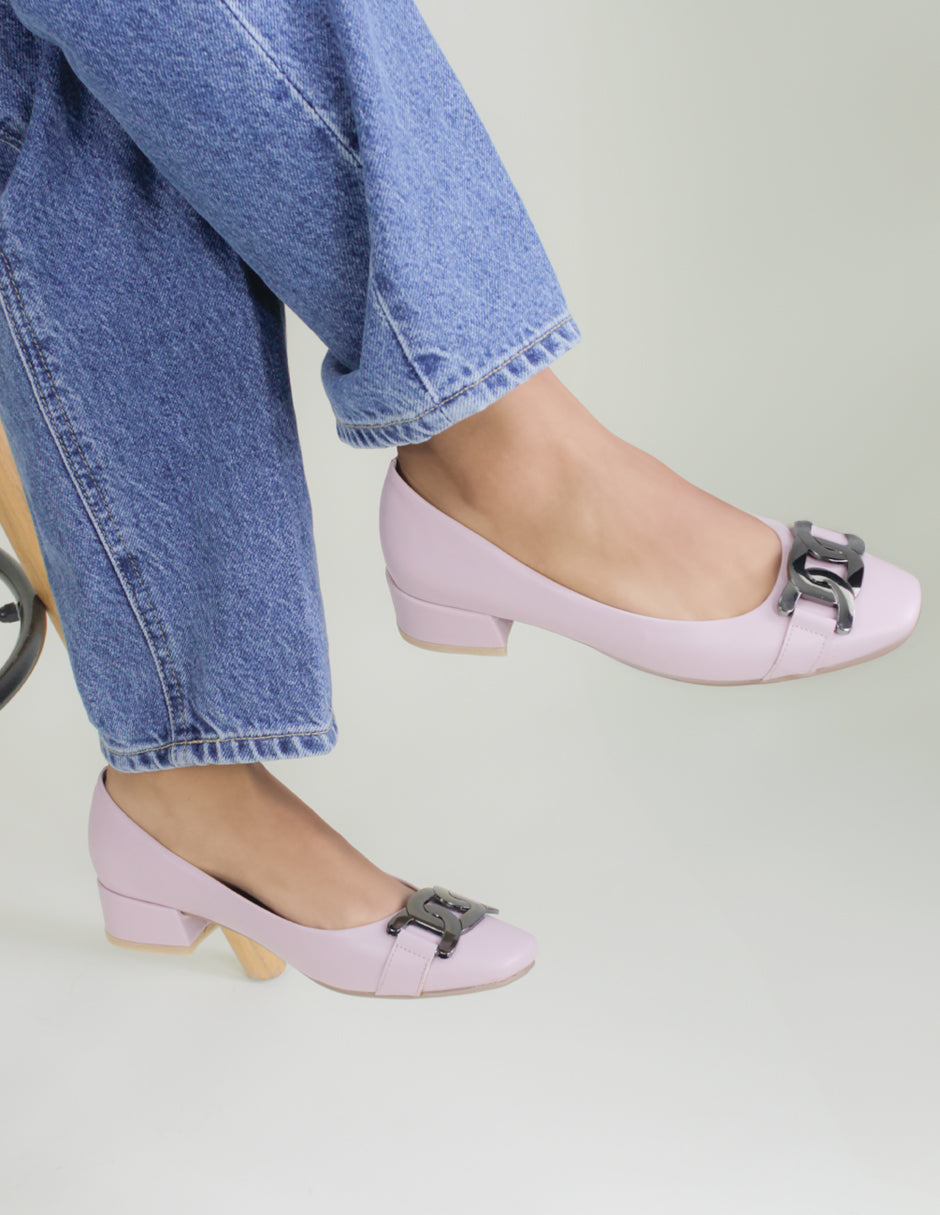 Zapatillas Bellina en Piel vegana Color Rosa