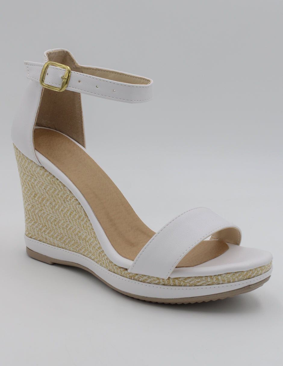 Sandalias con plataforma Serena en Piel vegana – Blanco