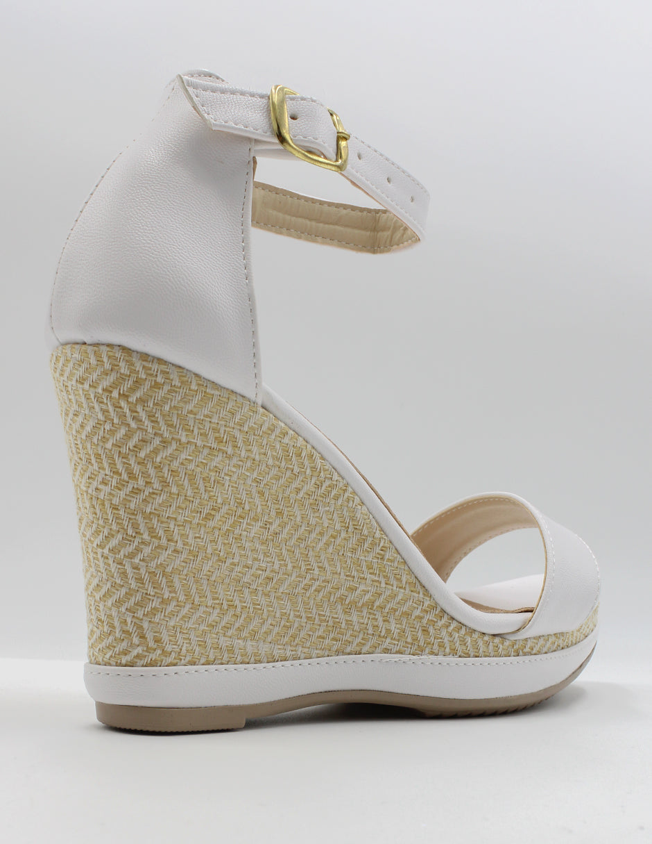 Sandalias con plataforma Serena en Piel vegana – Blanco