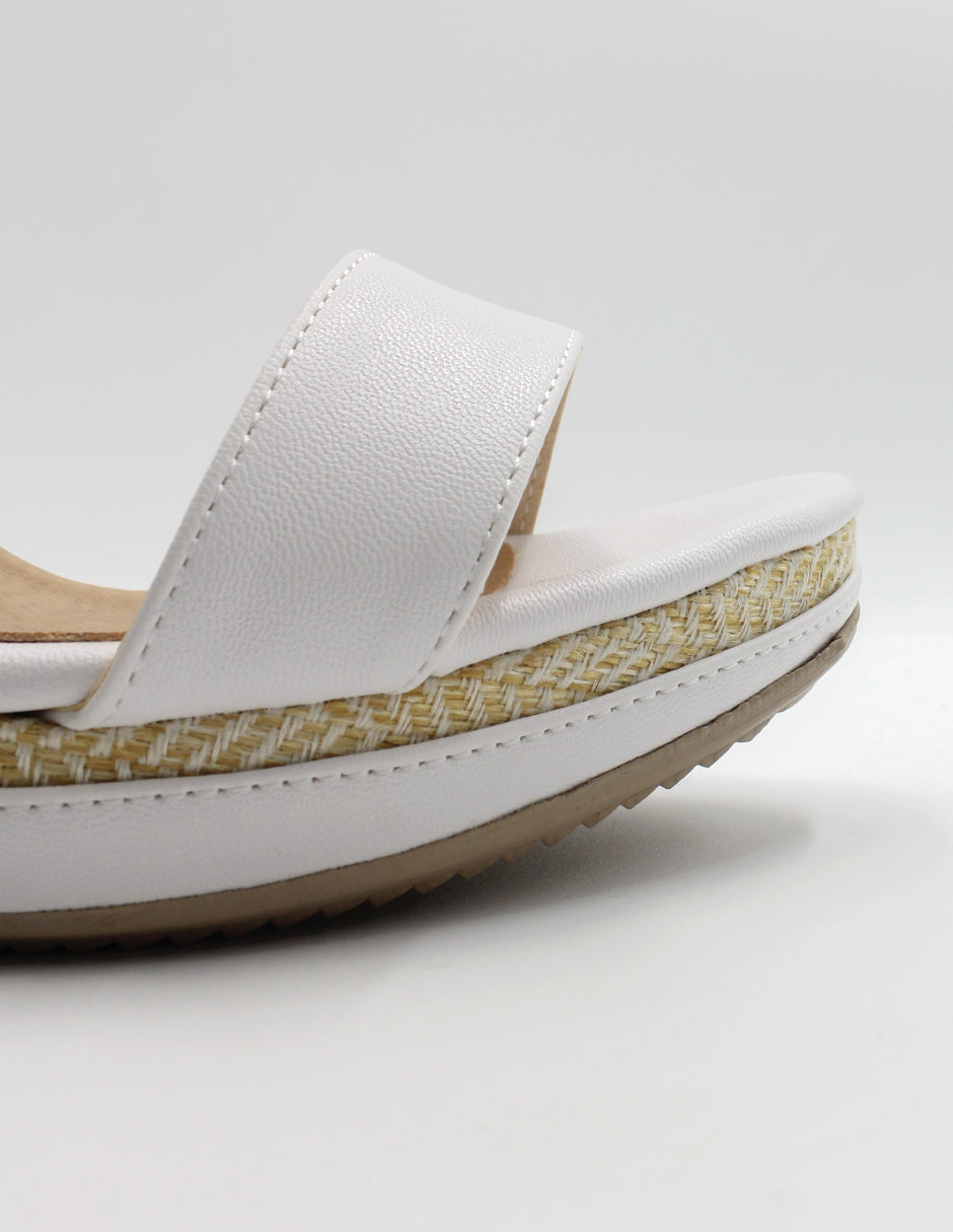 Sandalias con plataforma Serena en Piel vegana – Blanco