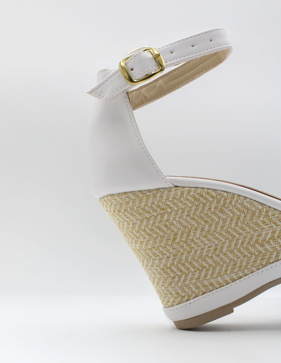 Sandalias con plataforma Serena en Piel vegana – Blanco
