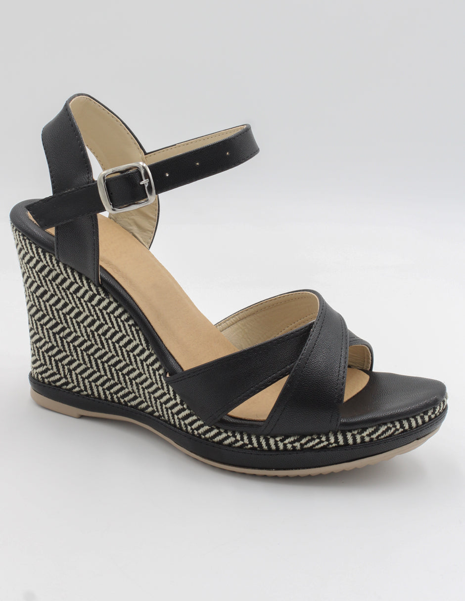 Sandalias con plataforma Arena en Piel vegana – Negro