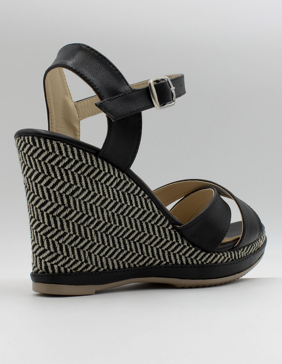 Sandalias con plataforma Arena en Piel vegana – Negro