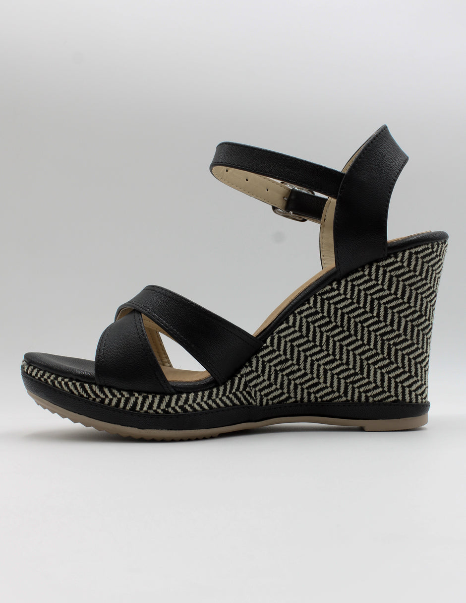Sandalias con plataforma Arena en Piel vegana – Negro