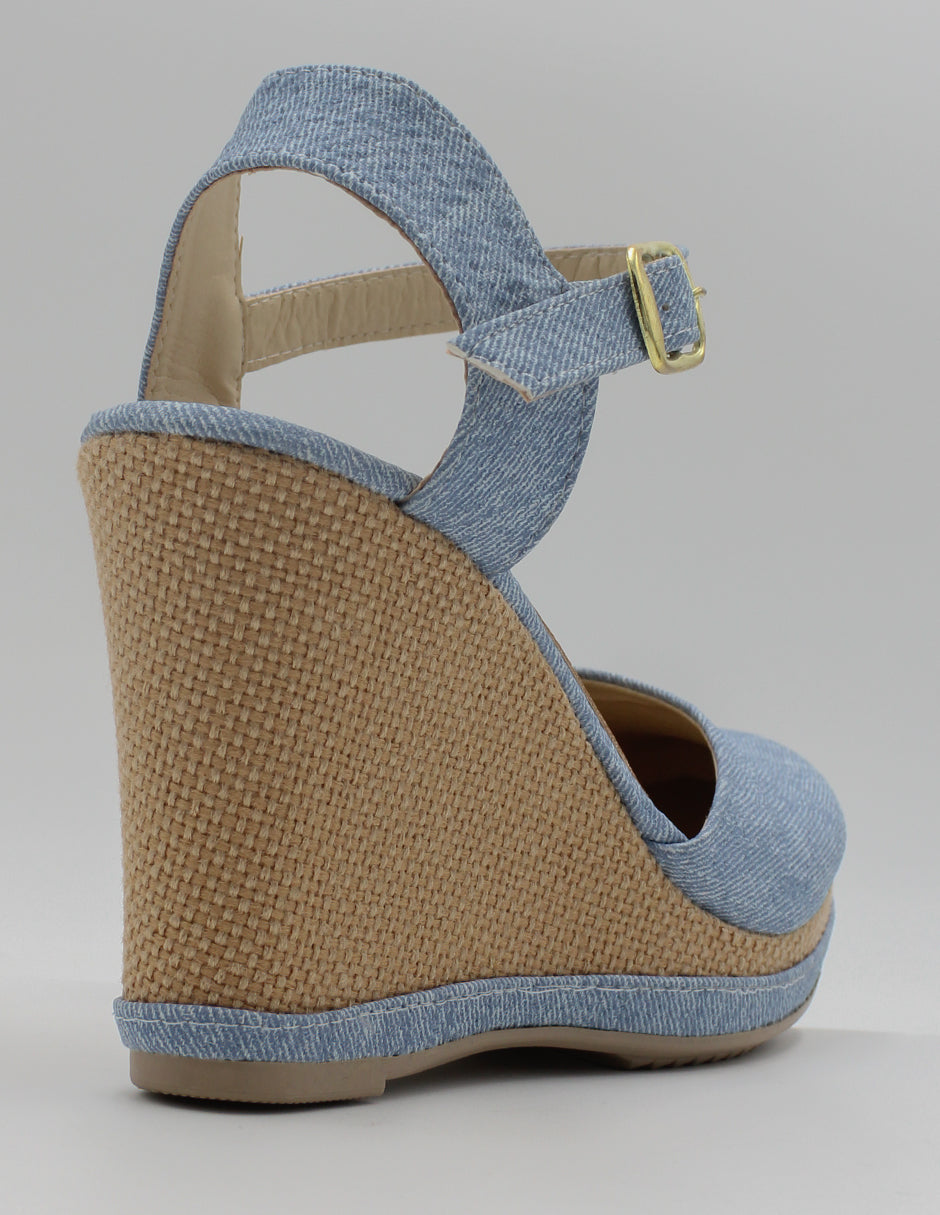 Sandalias con plataforma Oria en Textil – Azul