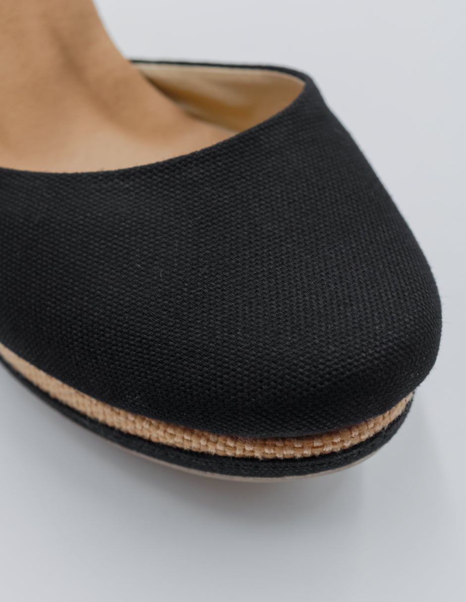 Sandalias con plataforma Oria en Textil – Negro