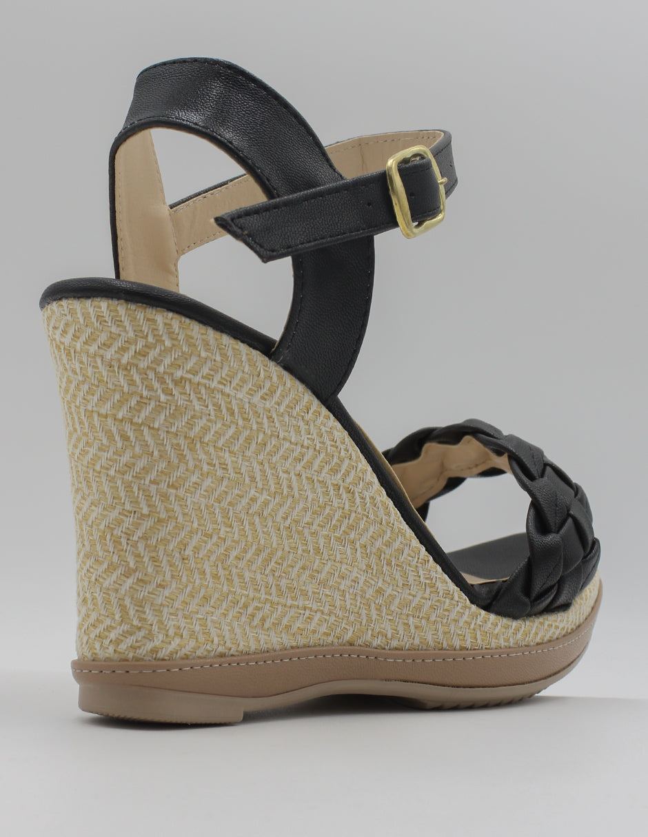 Sandalias con plataforma Serena en Piel vegana – Negro