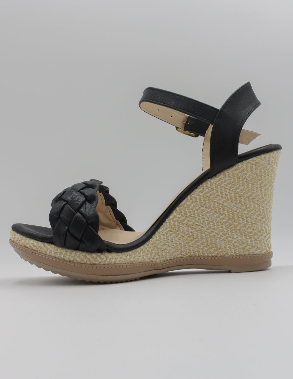 Sandalias con plataforma Serena en Piel vegana – Negro