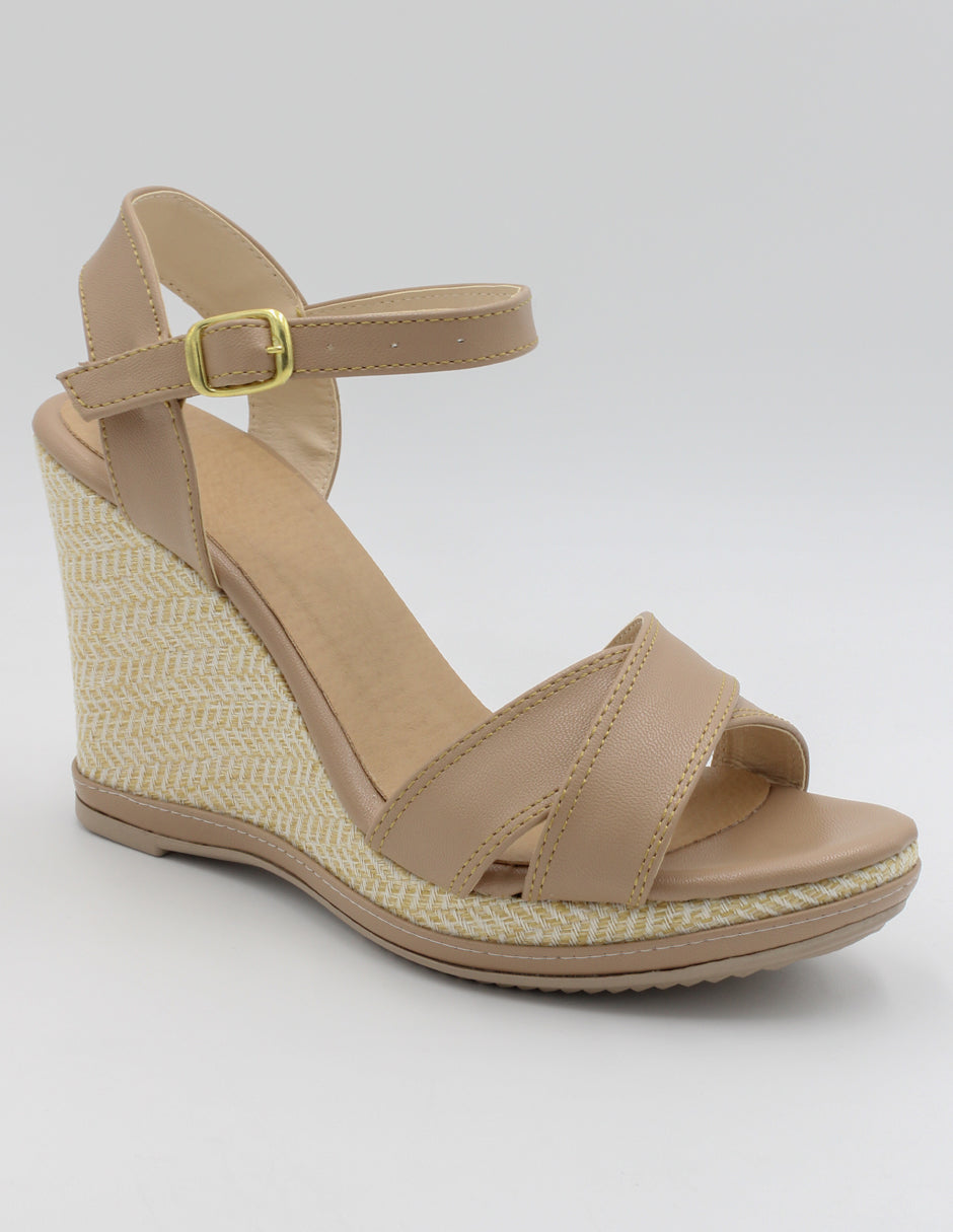 Sandalias con plataforma Arena en Piel vegana – Beige